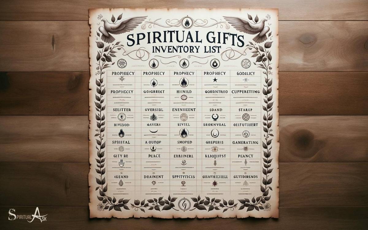 Spiritual Gifts Inventory List