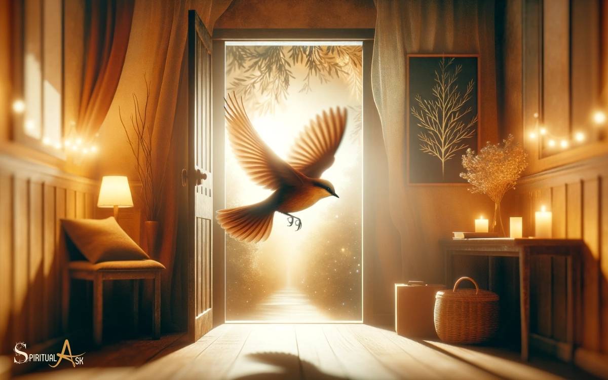 Brown Bird Flying into House Spiritual Meaning