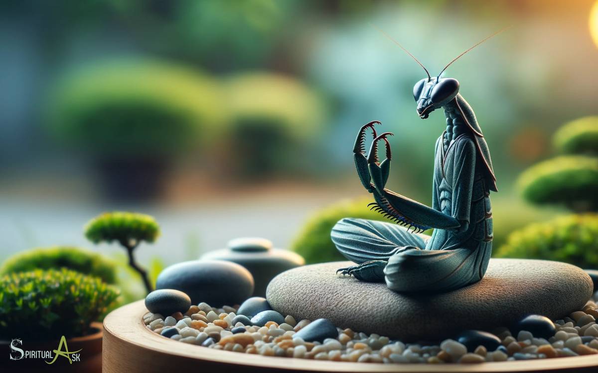 Praying Mantis in Meditation and Reflection